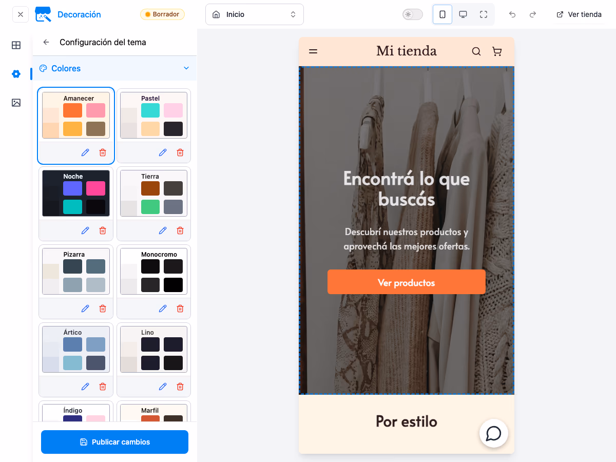 Personalizá tu tienda