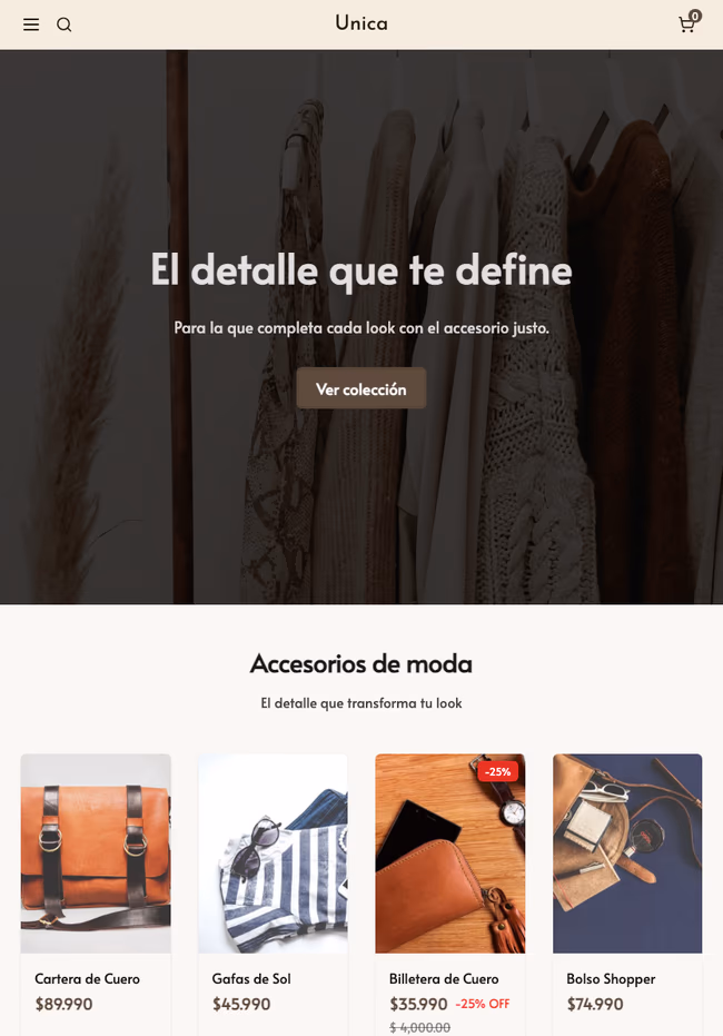 Tienda de ejemplo hecha con TiendaSuite
