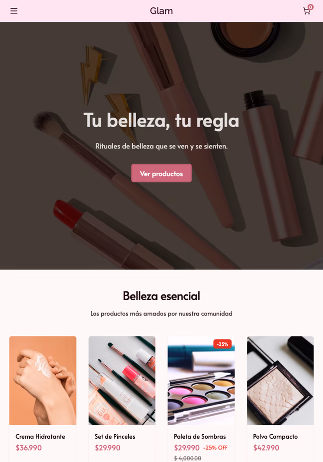 Tienda de ejemplo hecha con TiendaSuite