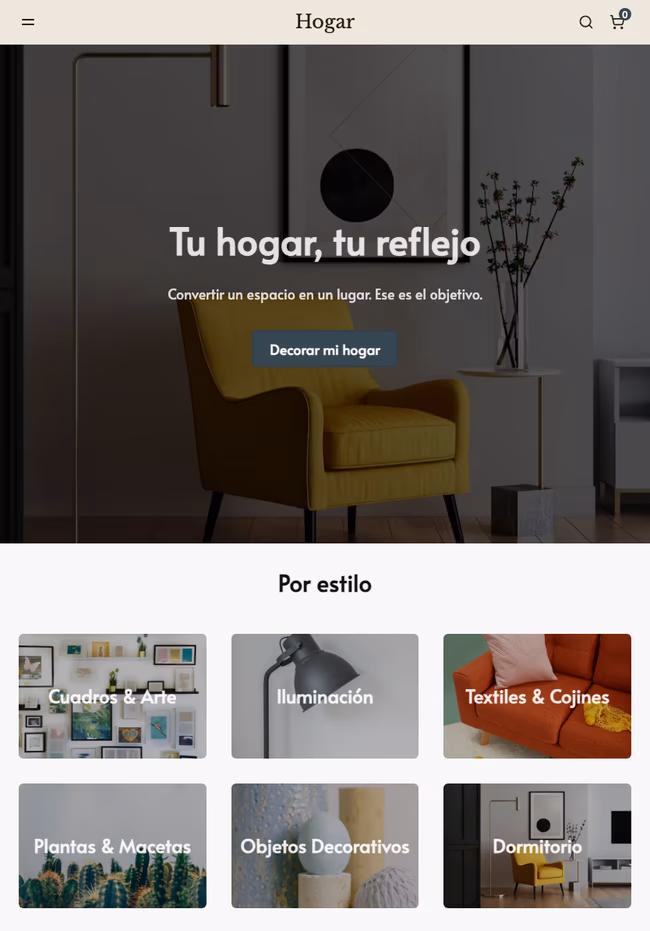Tienda de ejemplo hecha con TiendaSuite