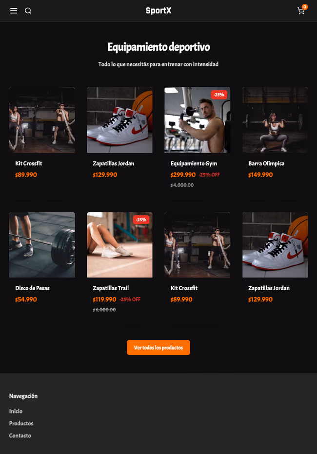 Tienda de ejemplo hecha con TiendaSuite