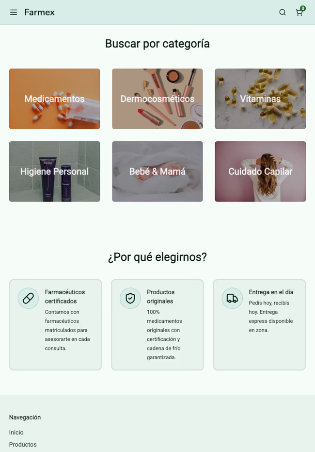 Tienda de ejemplo hecha con TiendaSuite