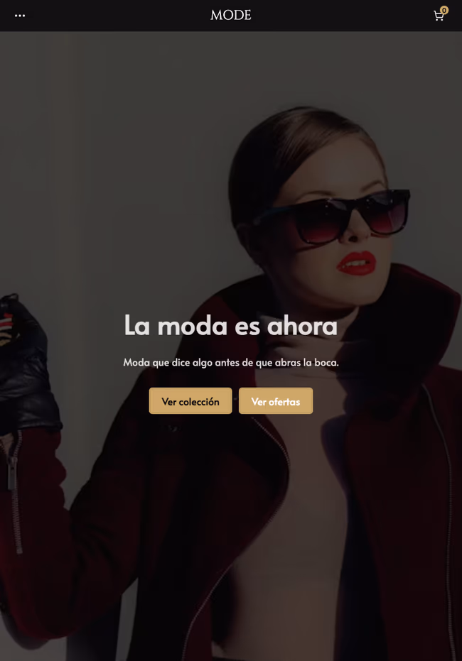 Tienda de ejemplo hecha con TiendaSuite