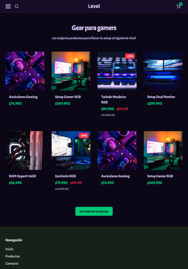 Tienda de ejemplo hecha con TiendaSuite