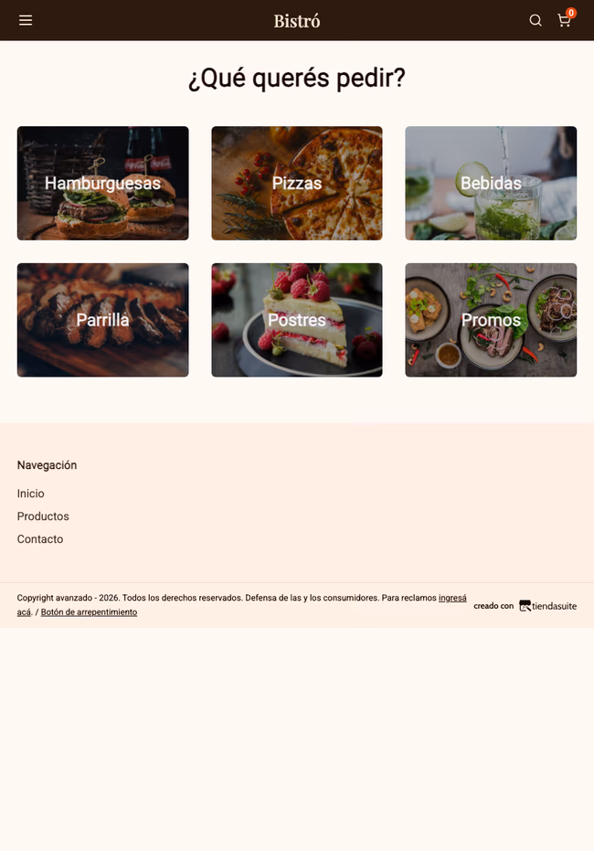 Tienda de ejemplo hecha con TiendaSuite