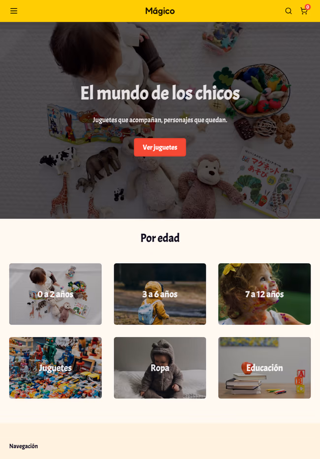 Tienda de ejemplo hecha con TiendaSuite