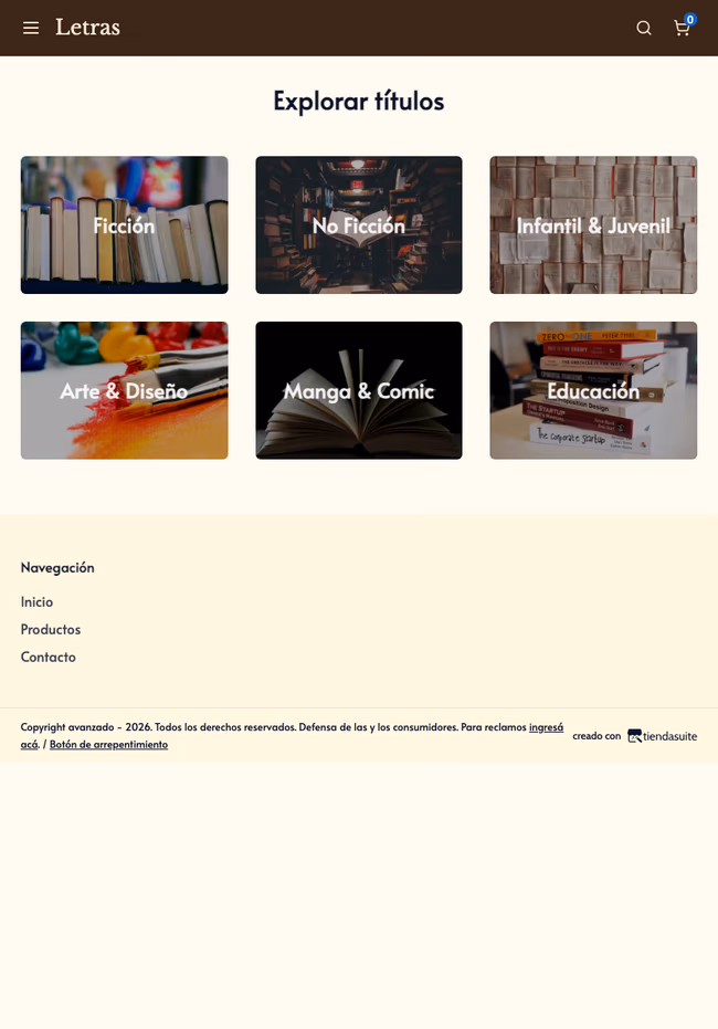 Tienda de ejemplo hecha con TiendaSuite