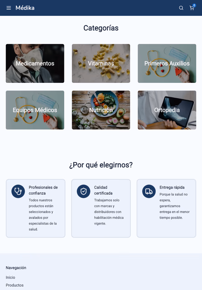 Tienda de ejemplo hecha con TiendaSuite