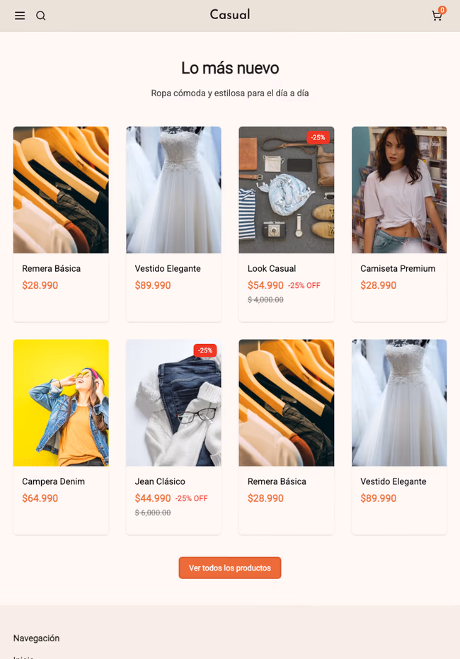 Tienda de ejemplo hecha con TiendaSuite